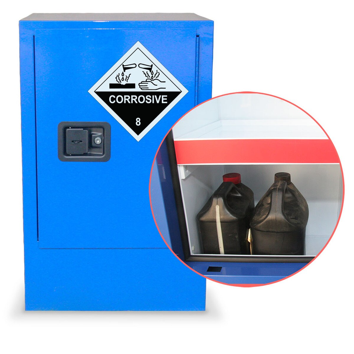 30L Poly Lined Corrosive Safety Cabinet | Safe Storage of Corrosive Liquids | Ecospill Brisbane Sydney Melbourne Perth Adelaide Canberra | CSCPL30